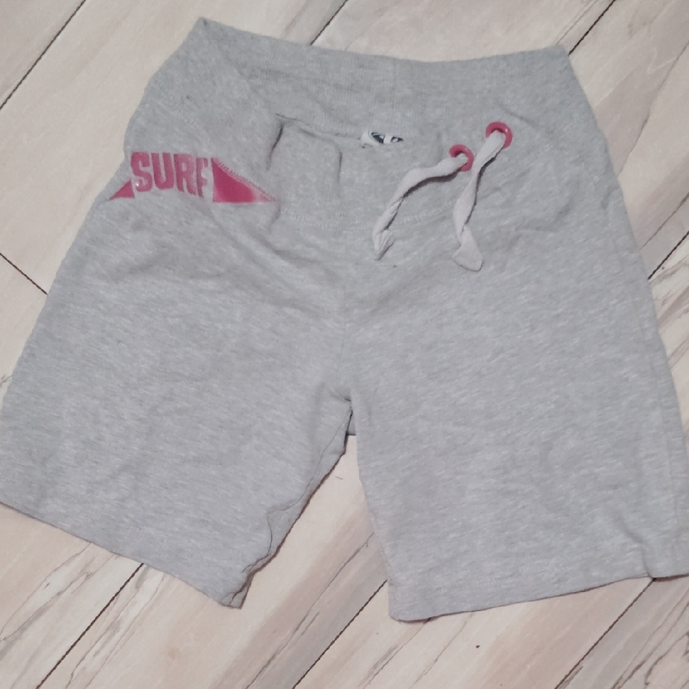 Gray Shorts with Pink Surf Logo